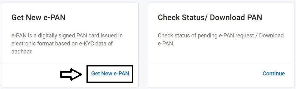 Link to Get New e Pan