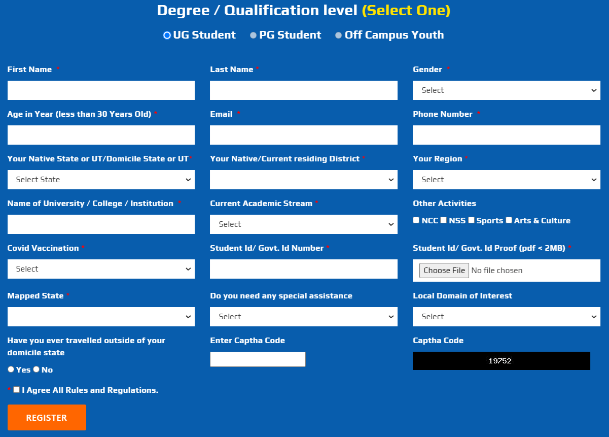 Yuva Sangam Phase 5 Registration Form