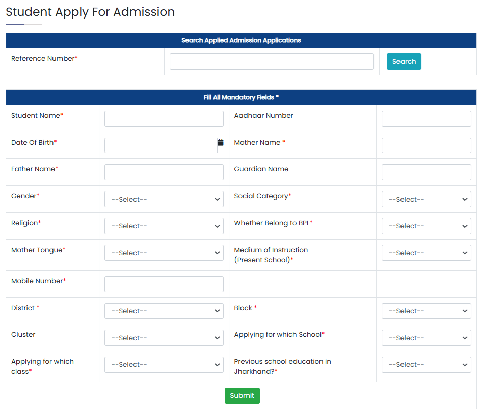 evidyavahini Jharkhand Gov In Apply for Admission