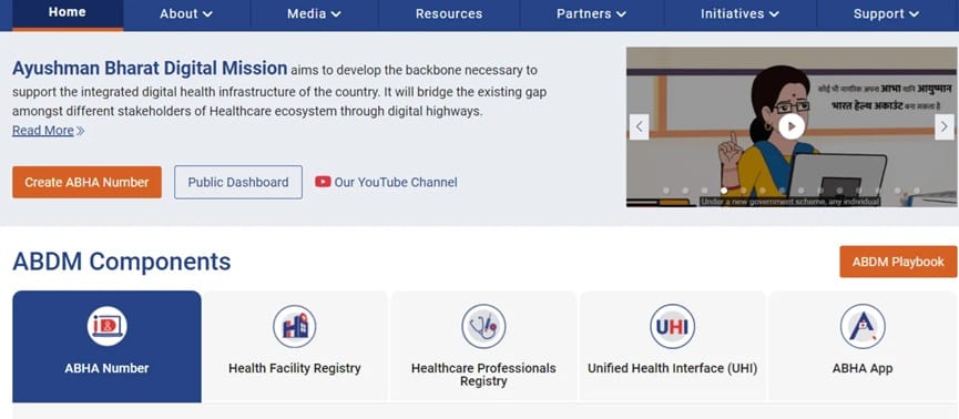 Access abdm.gov.in Portal