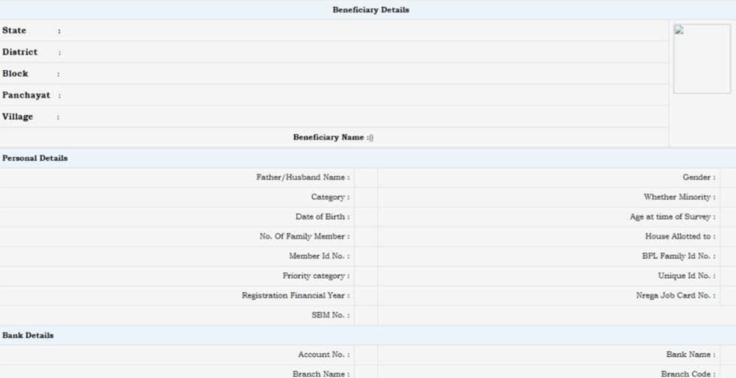 IAY/PMAYG Beneficiary Details with Photo