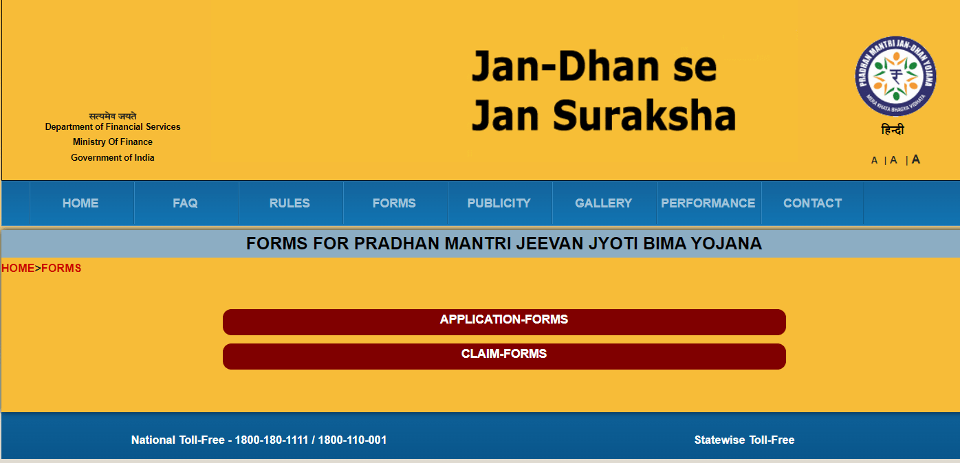 jansuraksha.gov.in Forms PMJJBY