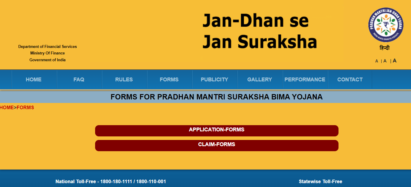 jansuraksha.gov.in Forms PMSBY