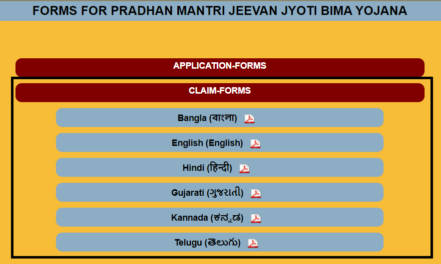 Jansuraksha PMJJBY Claim Forms PDF