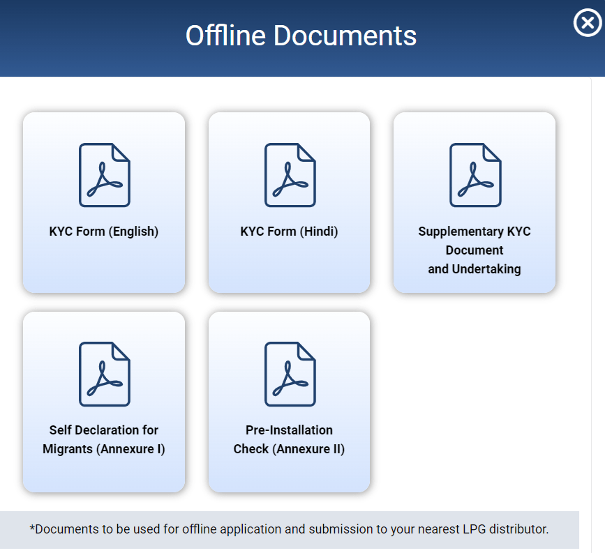 PM Ujjwala Yojana Offline Documents