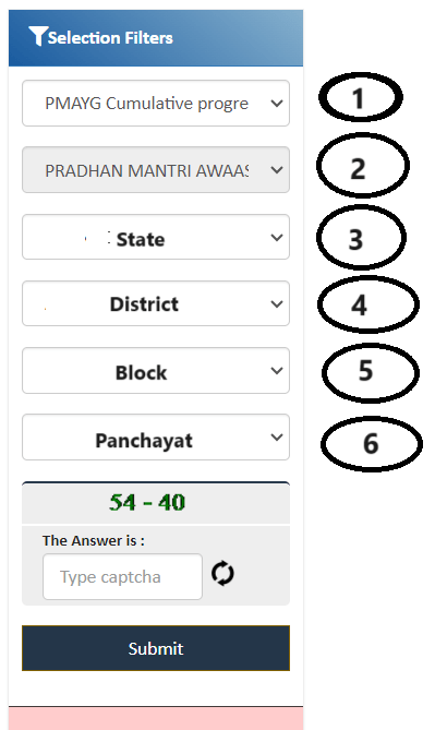 PMAY Gramin Report Selection Filters