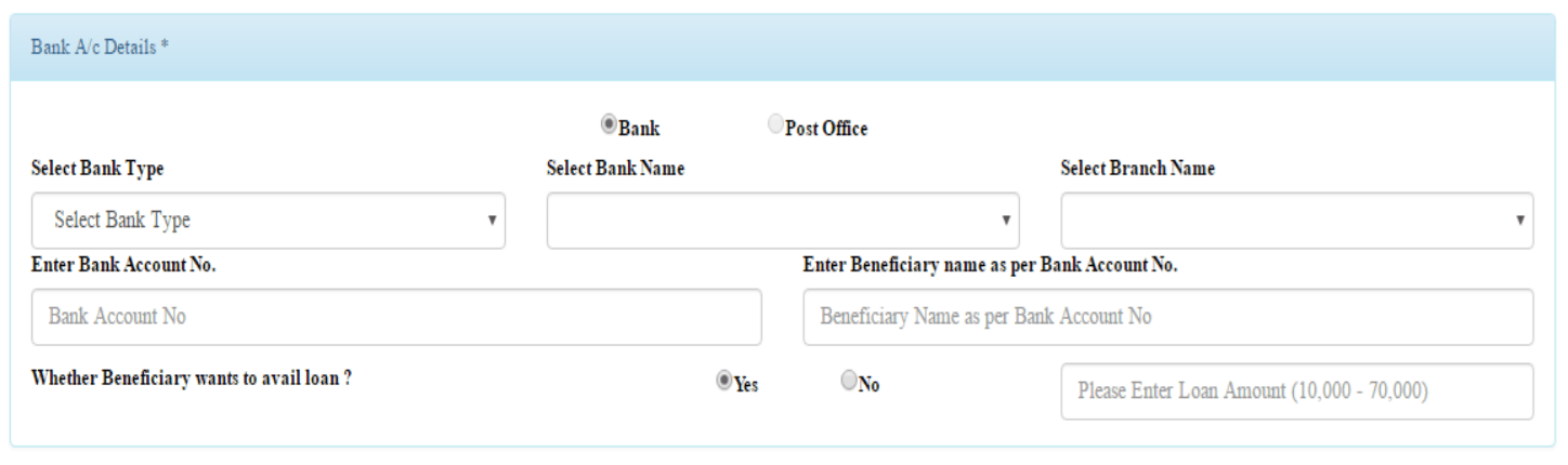 pmayg Registration Form Bank Account Details