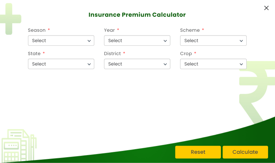 PMFBY Insurance Premium Calculator Page