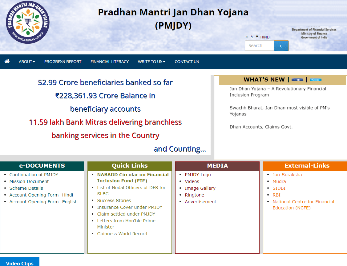 PMJDY.Gov.In Official Website