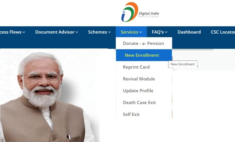 PMKMY Portal Services New Enrollment