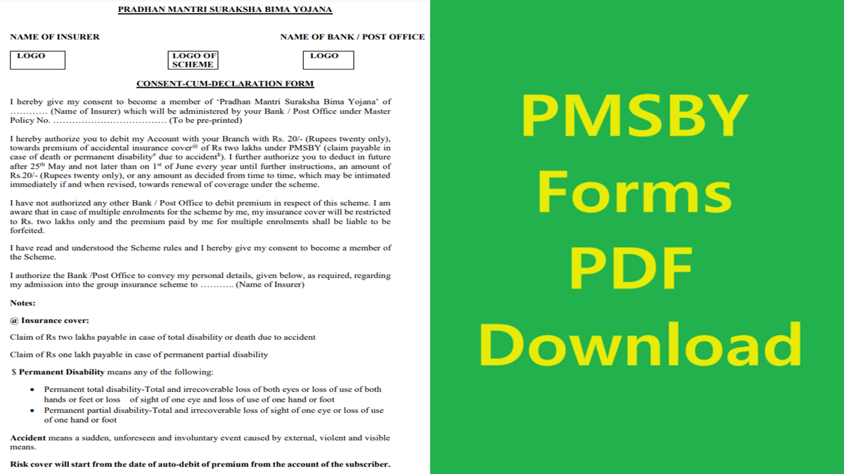 PMSBY Form PDF Download