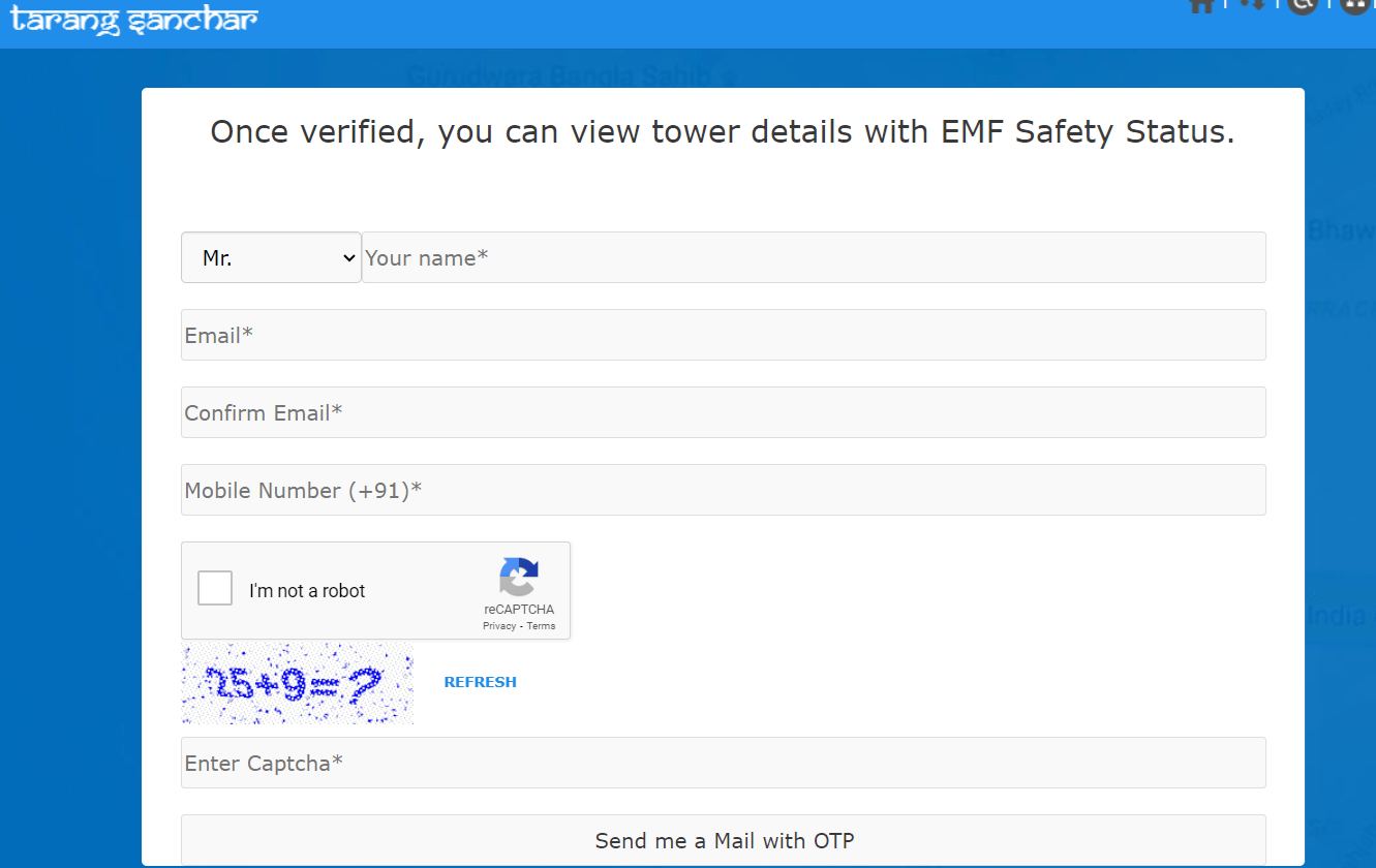 Tarangsanchar Gov EMF Portal Verify