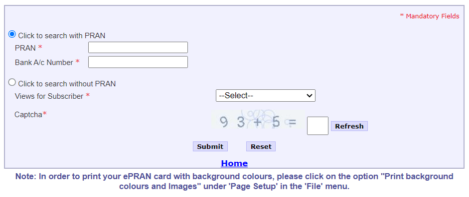 View APY Transaction Statement with PRAN