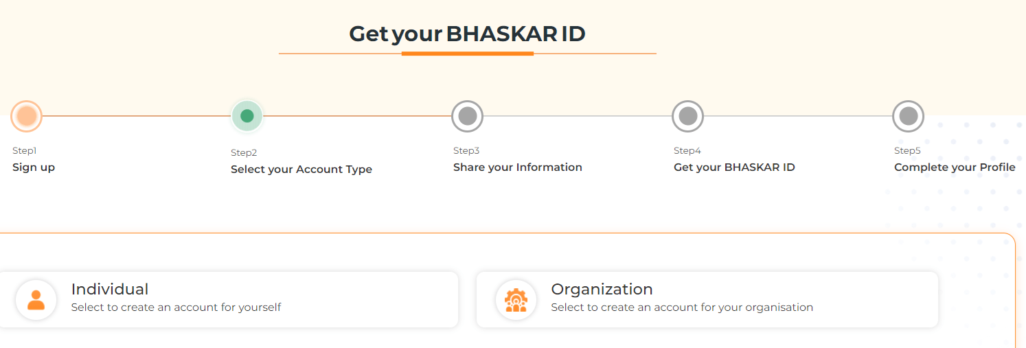 Account Type Get Your Bhaskar ID