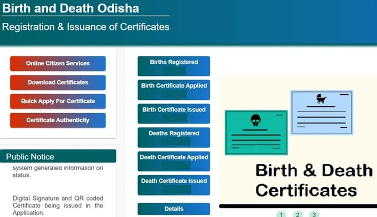 birthdeath.odisha.gov.in Official Website