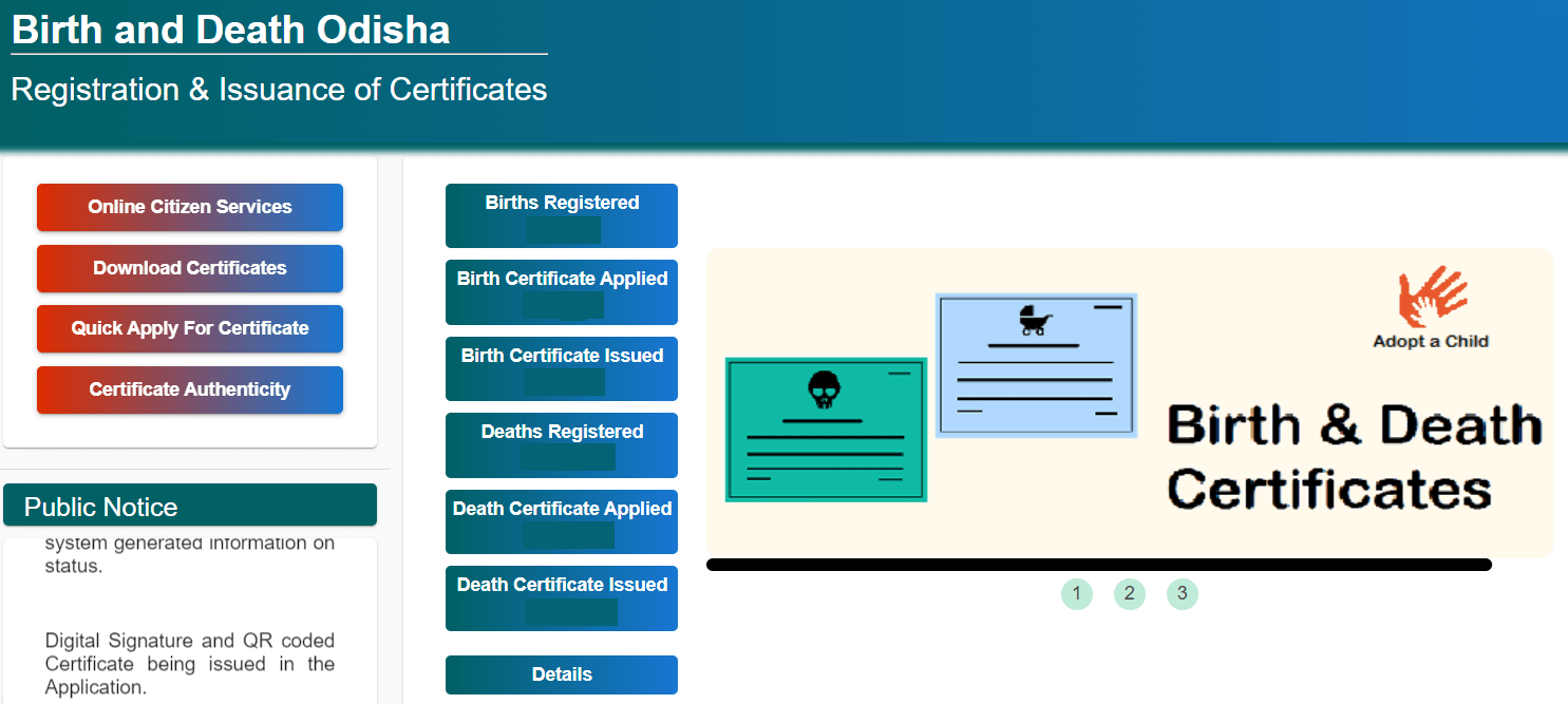 birthdeath.odisha.gov.in Portal