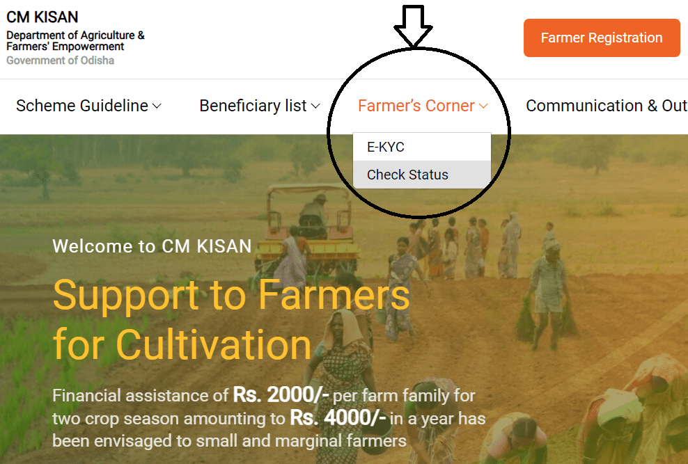 CM Kisan Odisha Farmers Corner