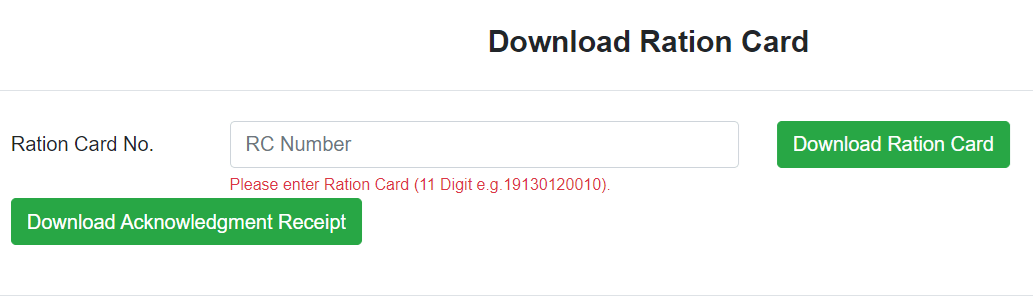 Food Odisha Ration Card Download