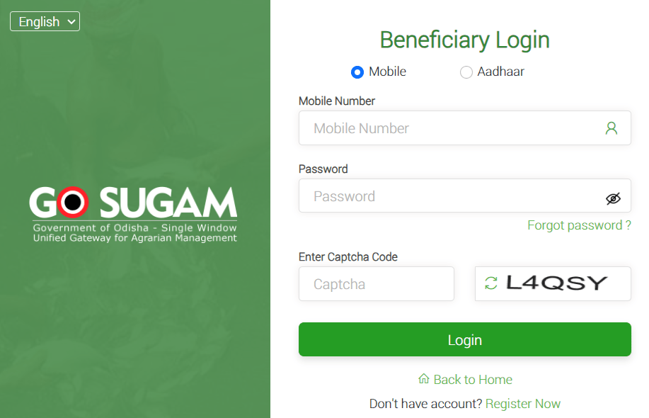 Go Sugam Odisha Portal Login