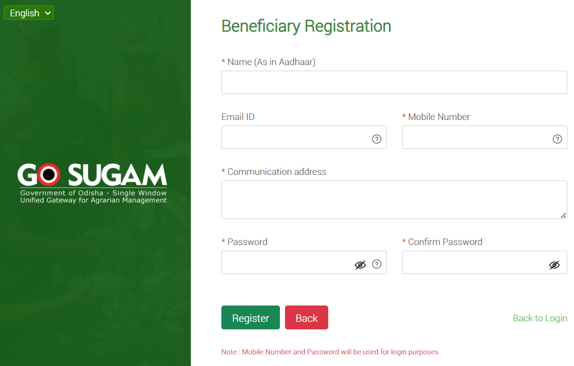 Go Sugam Odisha Portal Registration