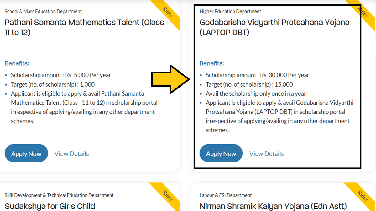 Godabarisha Vidyarthi Protsahana Yojana Apply Online