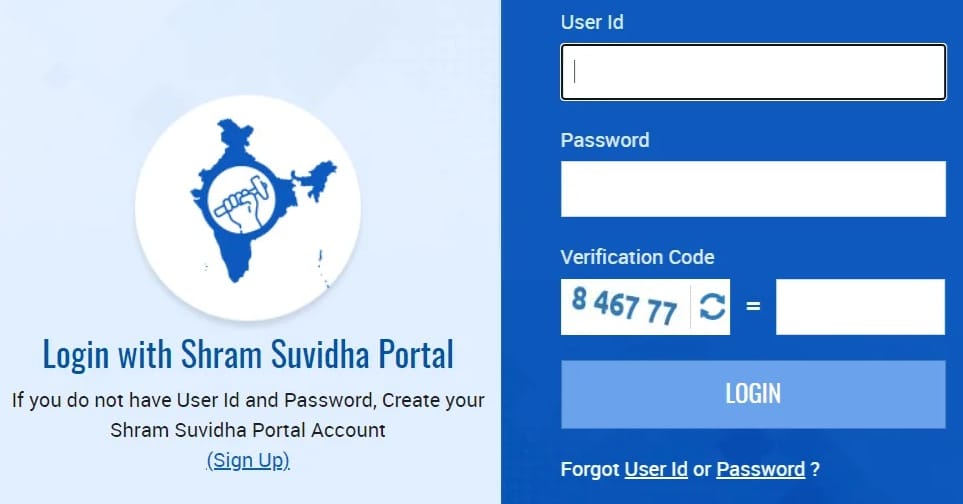 Login with Shram Suvidha Portal