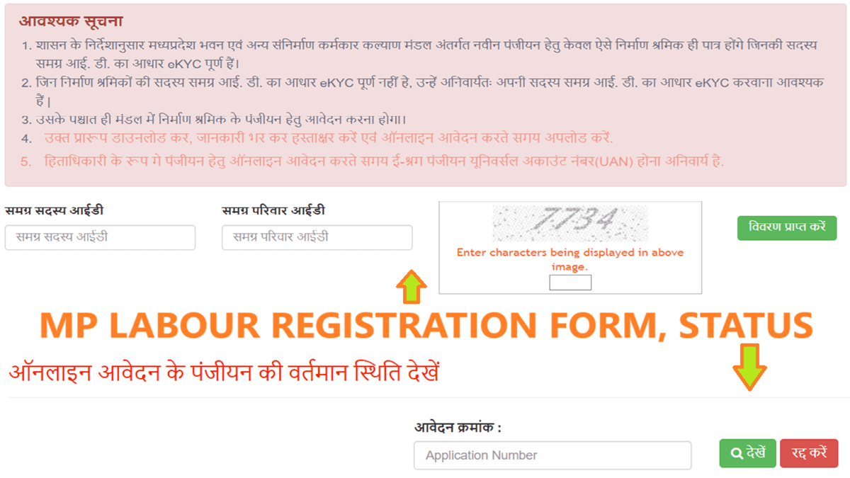 MP Labour Registration Form, Status