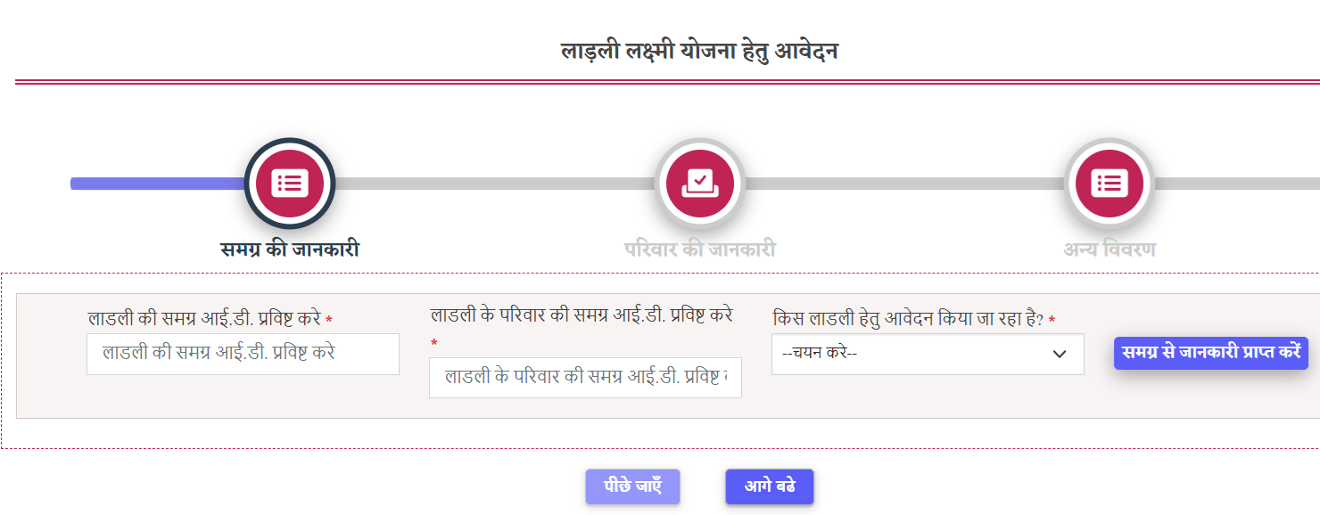 MP Ladli Laxmi Yojana Registration Form