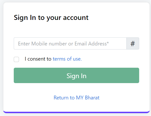 My Bharat Yuva Portal Sign In