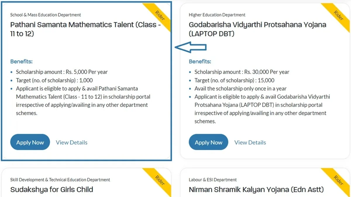 Odisha Pathani Samanta Mathematics Talent Apply Page