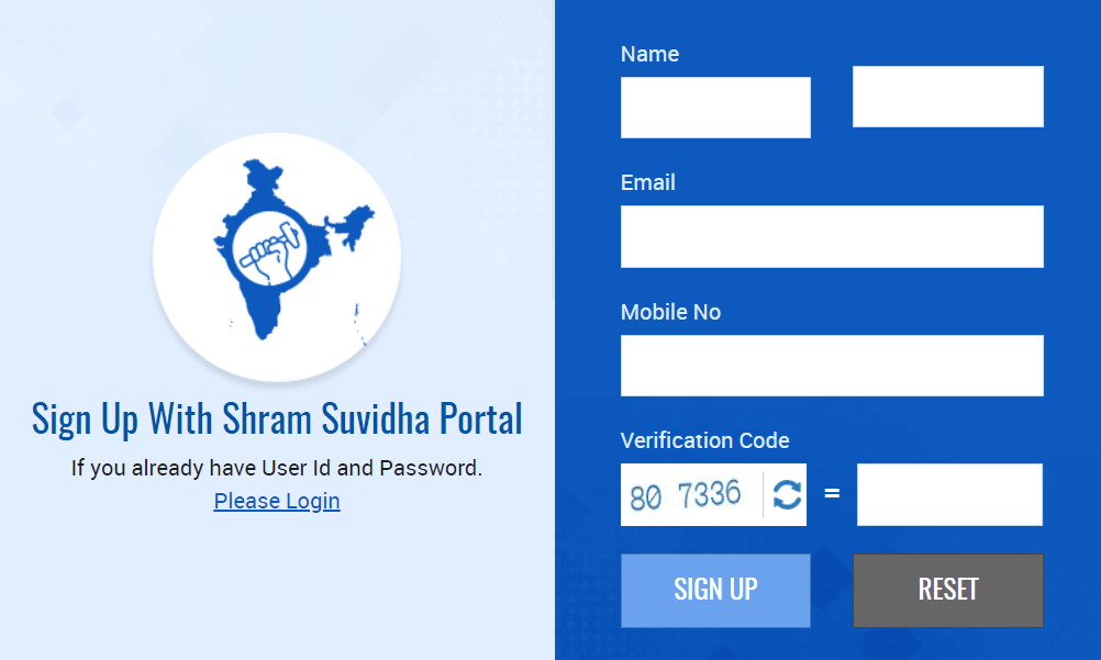 Shram Suvidha Portal Registration Form