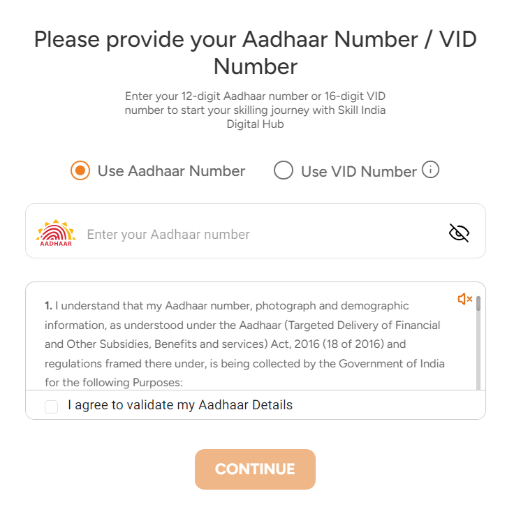 SIDH KYC using Aadhar Number