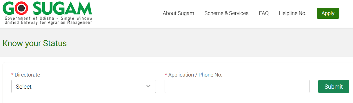 Track Status Go Sugam Portal