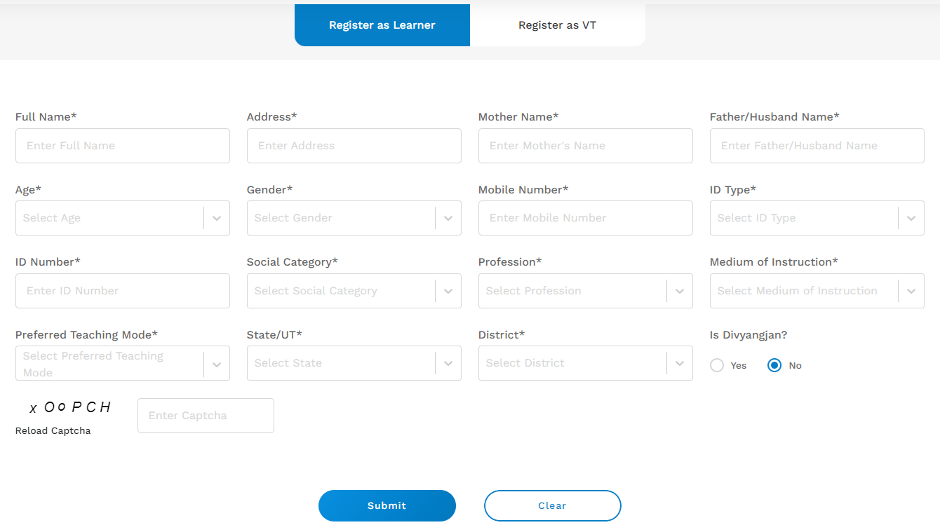 Ullas Scheme Online Registration Form