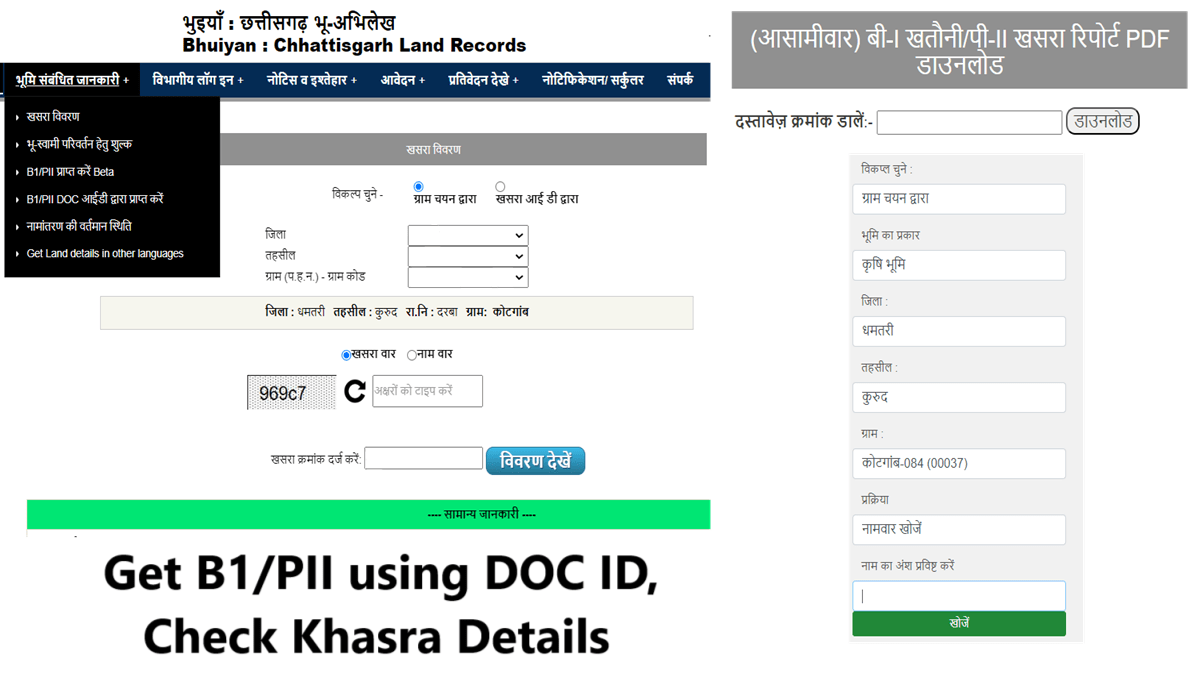 CG Bhuiyan b1 Report, Khasra Details