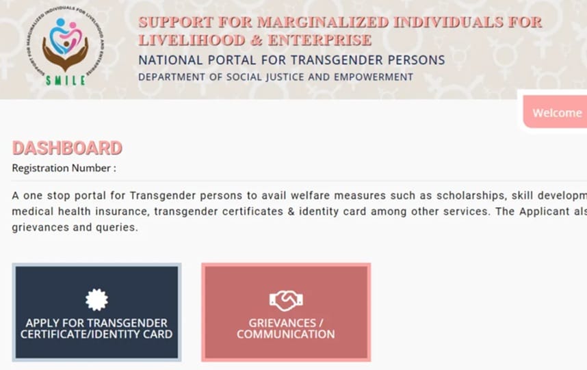 Dashboard National Portal for Transgender Persons