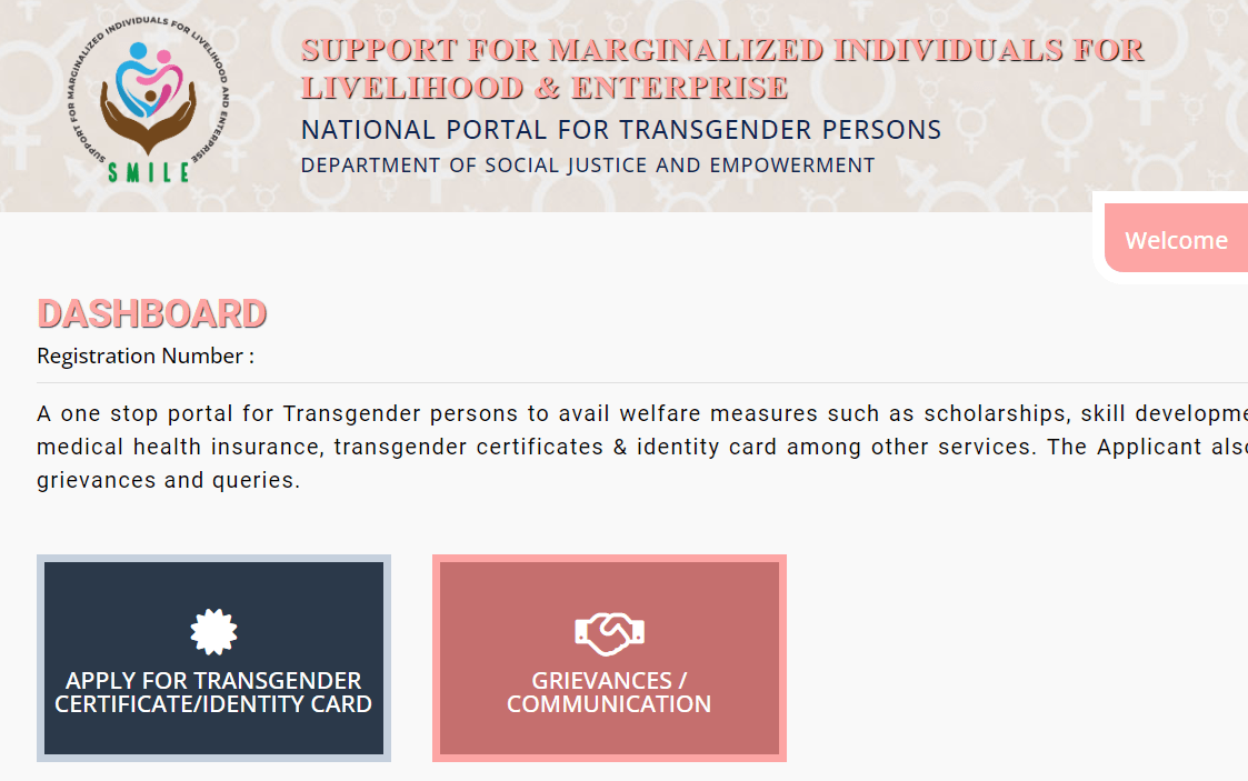 Dashboard Transgender Dosje Gov Portal