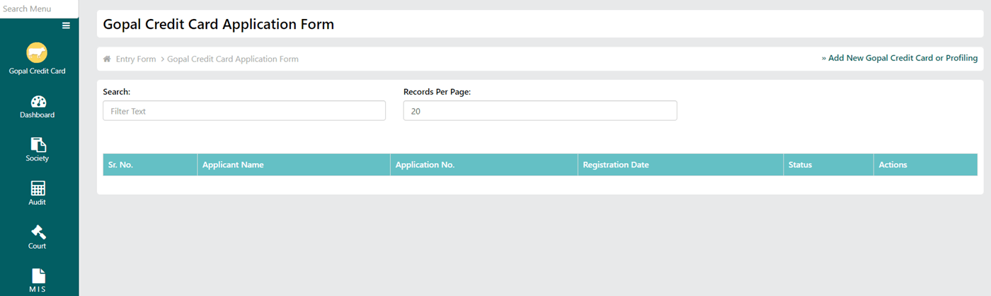 Gopal Credit Card Application Form