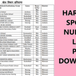 Haryana Sports Nursery List PDF Download