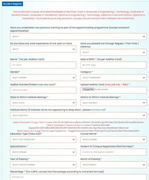 National Apprenticeship Training Scheme Online Application Form