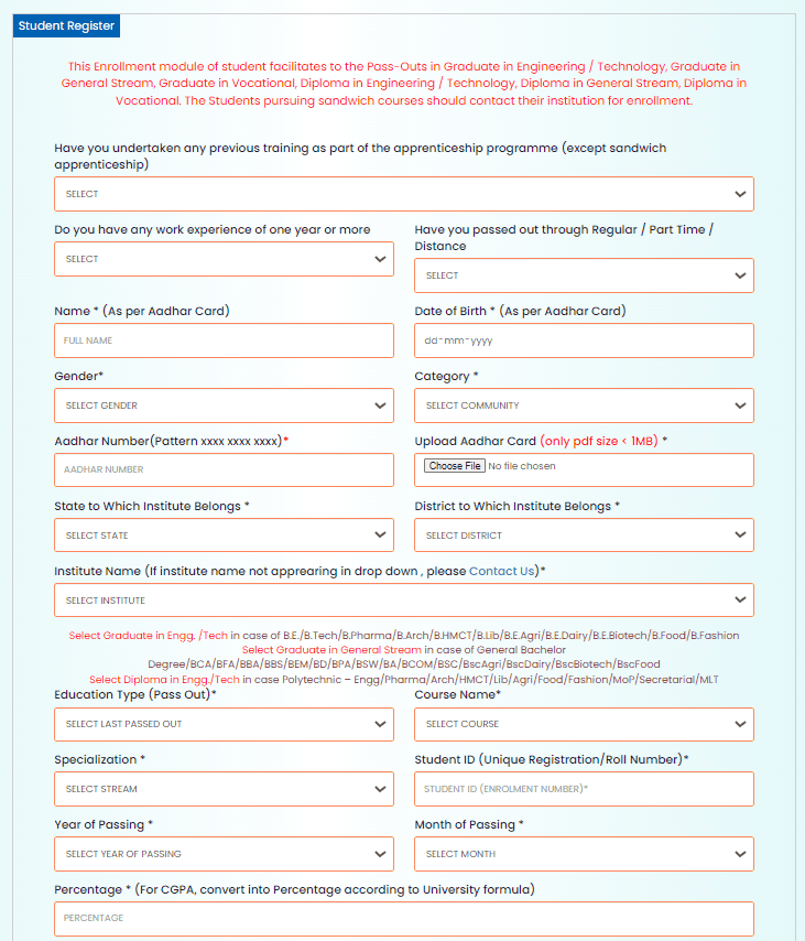 NATS Apprenticeship Online Application Form