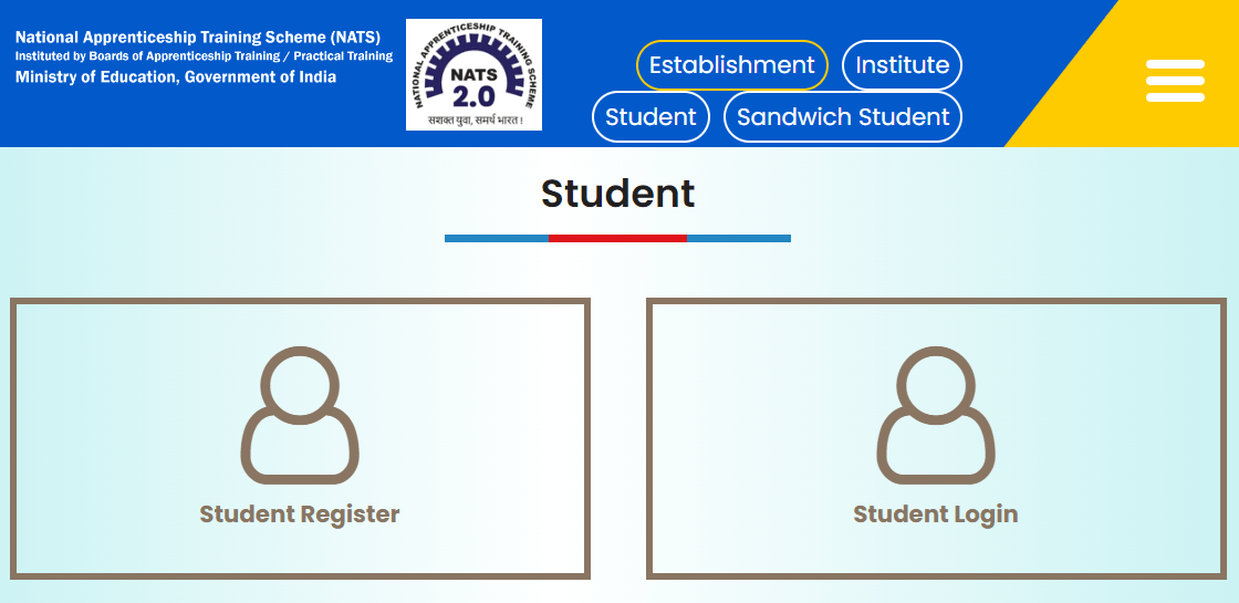 nats.education.gov.in Student Type