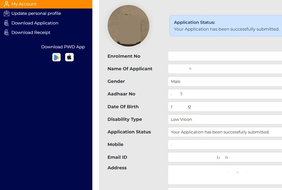 UDID Card Dasboard Access Page