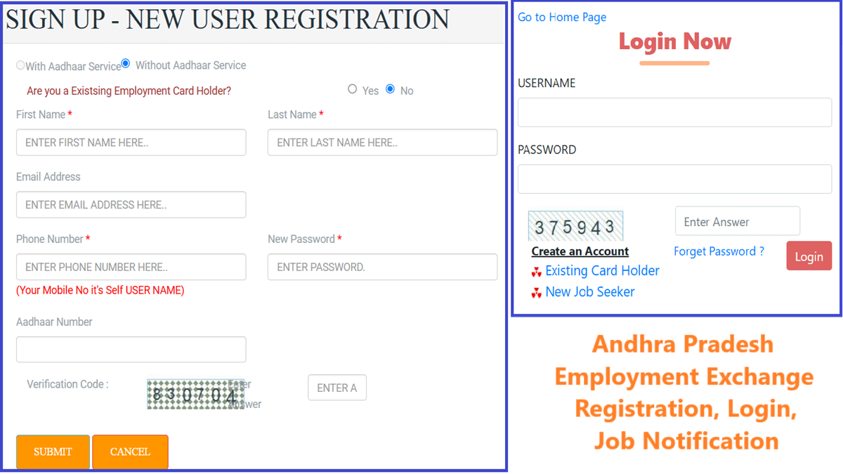 AP Employment Exchange Registration, Login, Job Notification