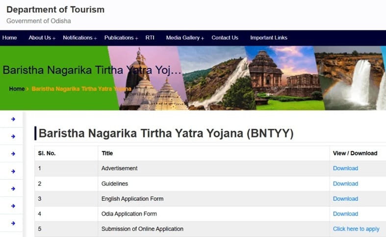 Baristha Nagarika Tirtha Yatra Yojana Official Links