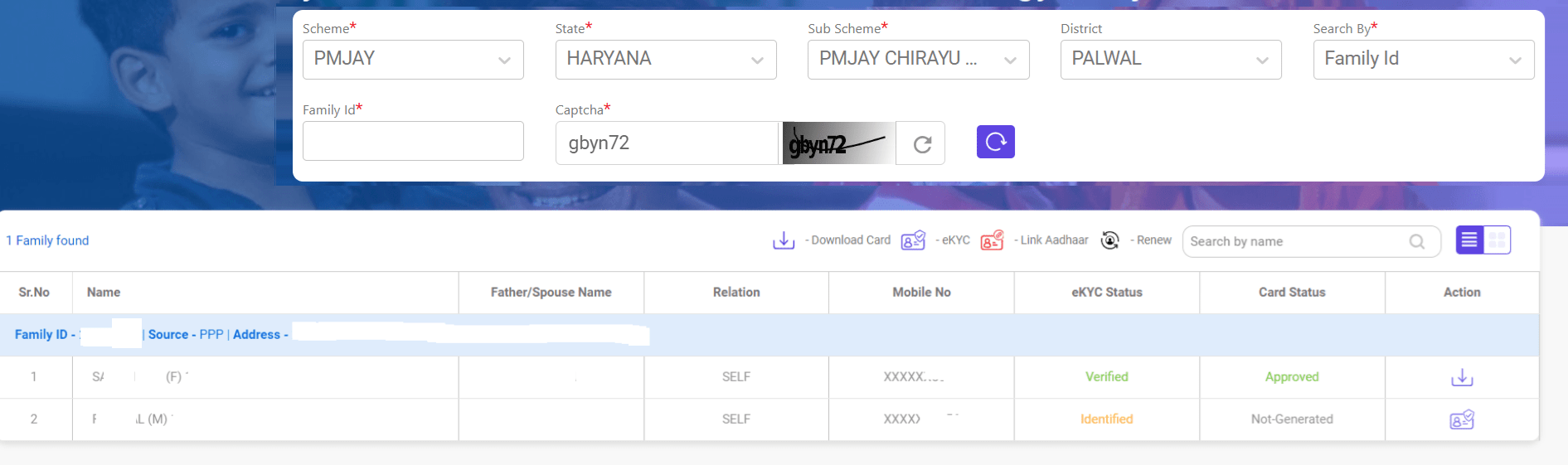 Chirayu Yojana Haryana List