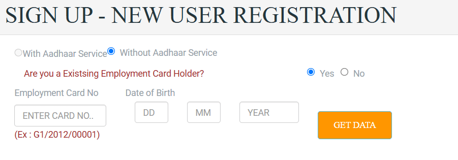 Existing AP Employment Card Holder Registration