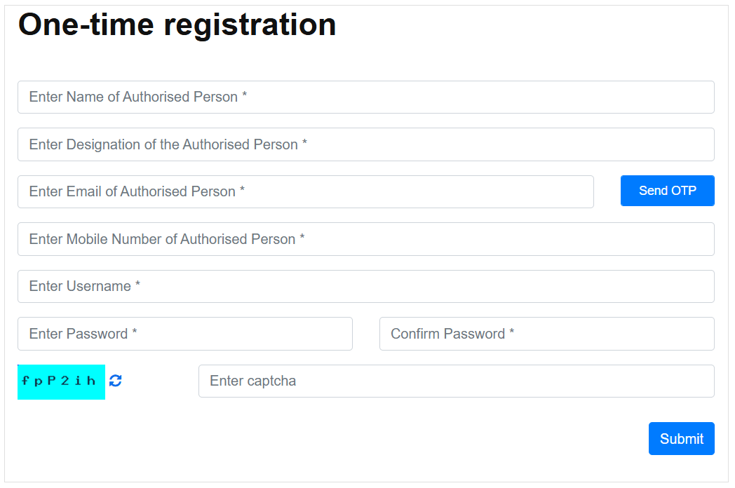 Gobardhan Scheme One Time Registration Form