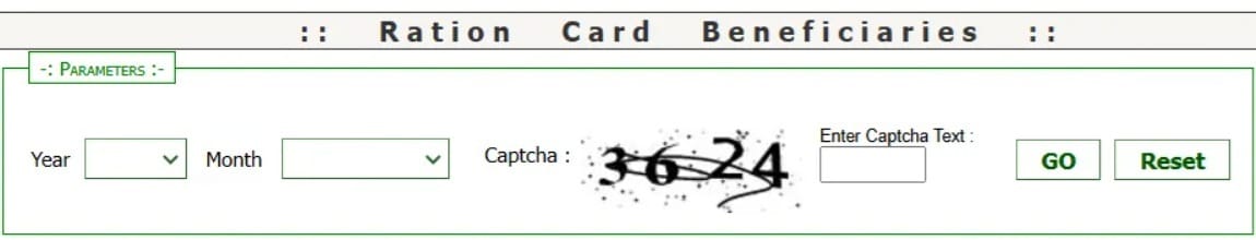 Gujarat Ration Card Abstract Checking Page