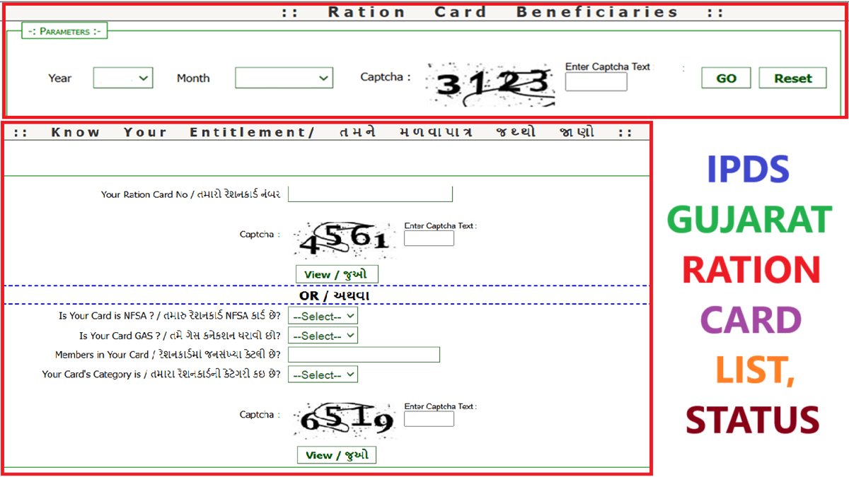 IPDS Gujarat Ration Card List, Status